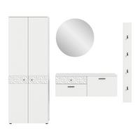 Predsoba Prisma, Bela, 4-Delna - Design, steklo/leseni material (226/192/34cm) - MID.YOU
