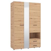 Kleiderschrank in Eiche Artisan - Schwarz/Eiche Artisan, Konventionell, Holzwerkstoff/Kunststoff (127,5/205,5/54cm) - Mömax