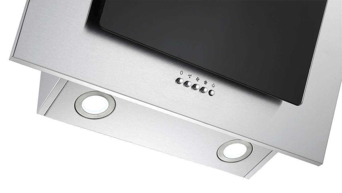 Kuhinjska Napa Kira, 60cm - barve nerjavečega jekla/črna, Trend, kovina/steklo (60/74,3-102,3/31,3cm) - Respekta