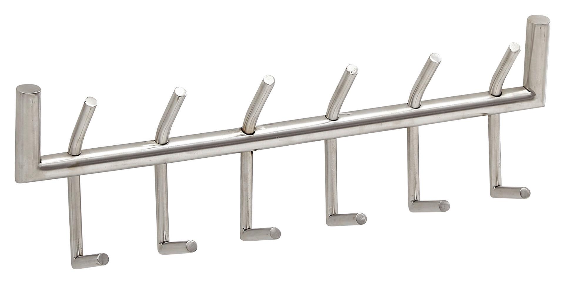 Wandgarderobe ca. 60x19x10 cm Silberfarben - Silberfarben, MODERN, Metall (60/19/10cm) - MID.YOU