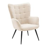 Sessel Gunvor Beige - Beige/Schwarz, MODERN, Holz/Textil (70/99/79cm) - Based