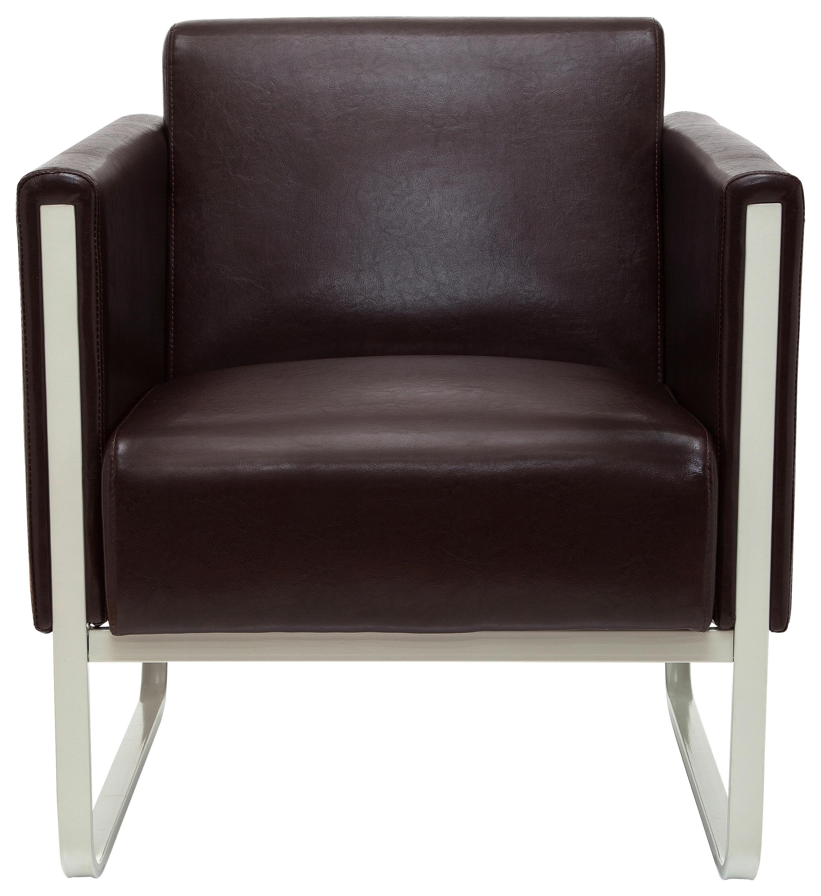 Fotelj Aruba, Temno Rjava - temno rjava/svetlo siva, Moderno, kovina/tekstil (67/78/71cm) - MID.YOU