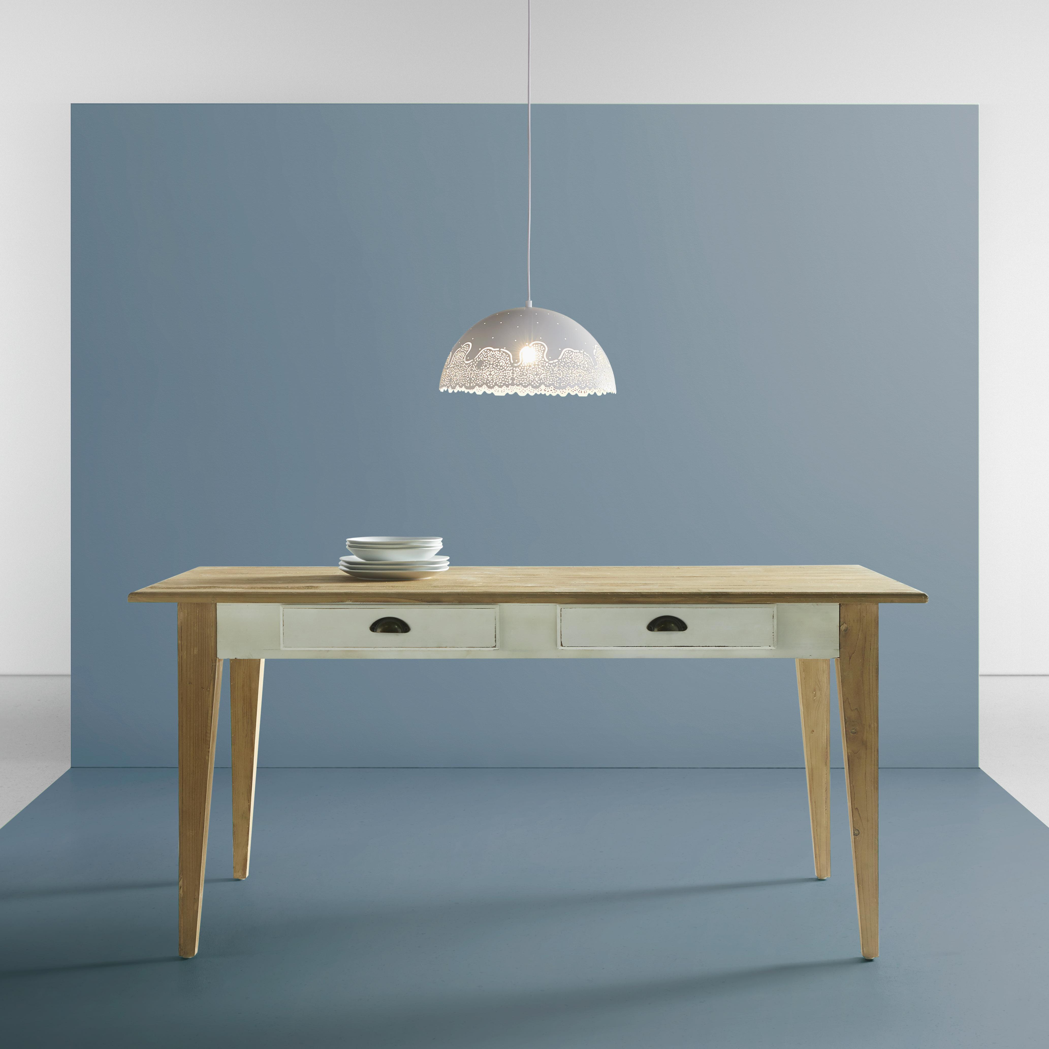 Esstisch aus Tanne ca.160x80cm 'Nicolo' - Eichefarben/Weiß, MODERN, Holz (160/80/78,5cm) - Bessagi Home