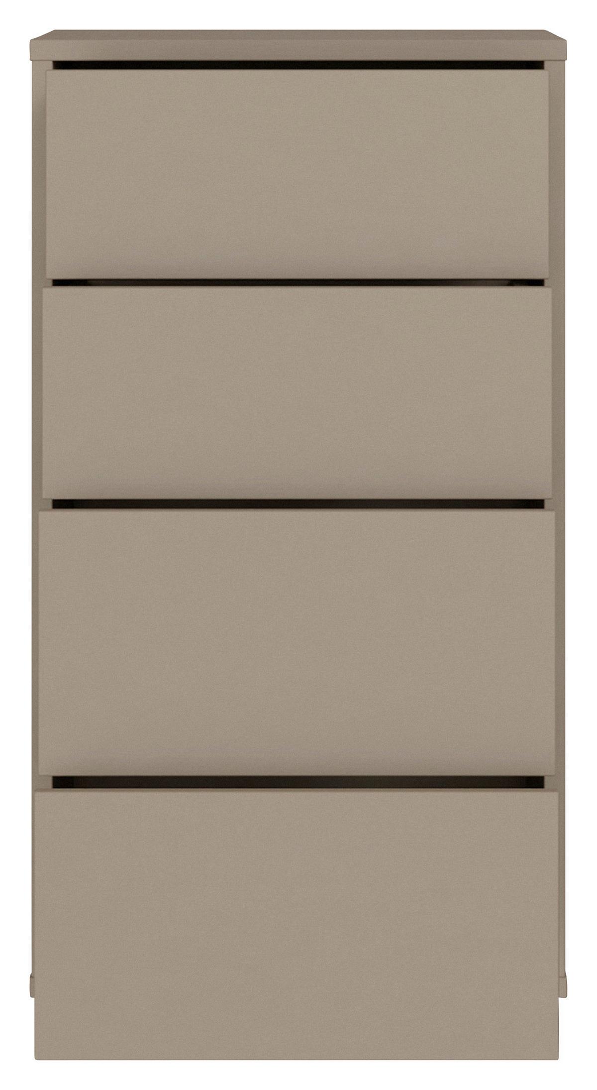 Komoda Alice, Rjavosiva - srebrne barve/rjavosiva, Trend, umetna masa/leseni material (55/99/35cm) - Carryhome