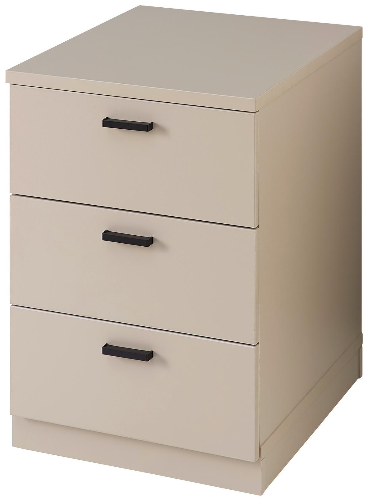 Rollcontainer Glenn M Basalt - Kaschmir/Schwarz, MODERN, Holzwerkstoff/Kunststoff (45/66/55cm) - Mömax