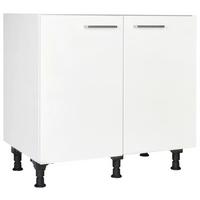 Spülenunterschrank Touch Weiß - Edelstahlfarben/Weiß, MODERN, Holzwerkstoff/Metall (90/87/56cm) - Nobilia