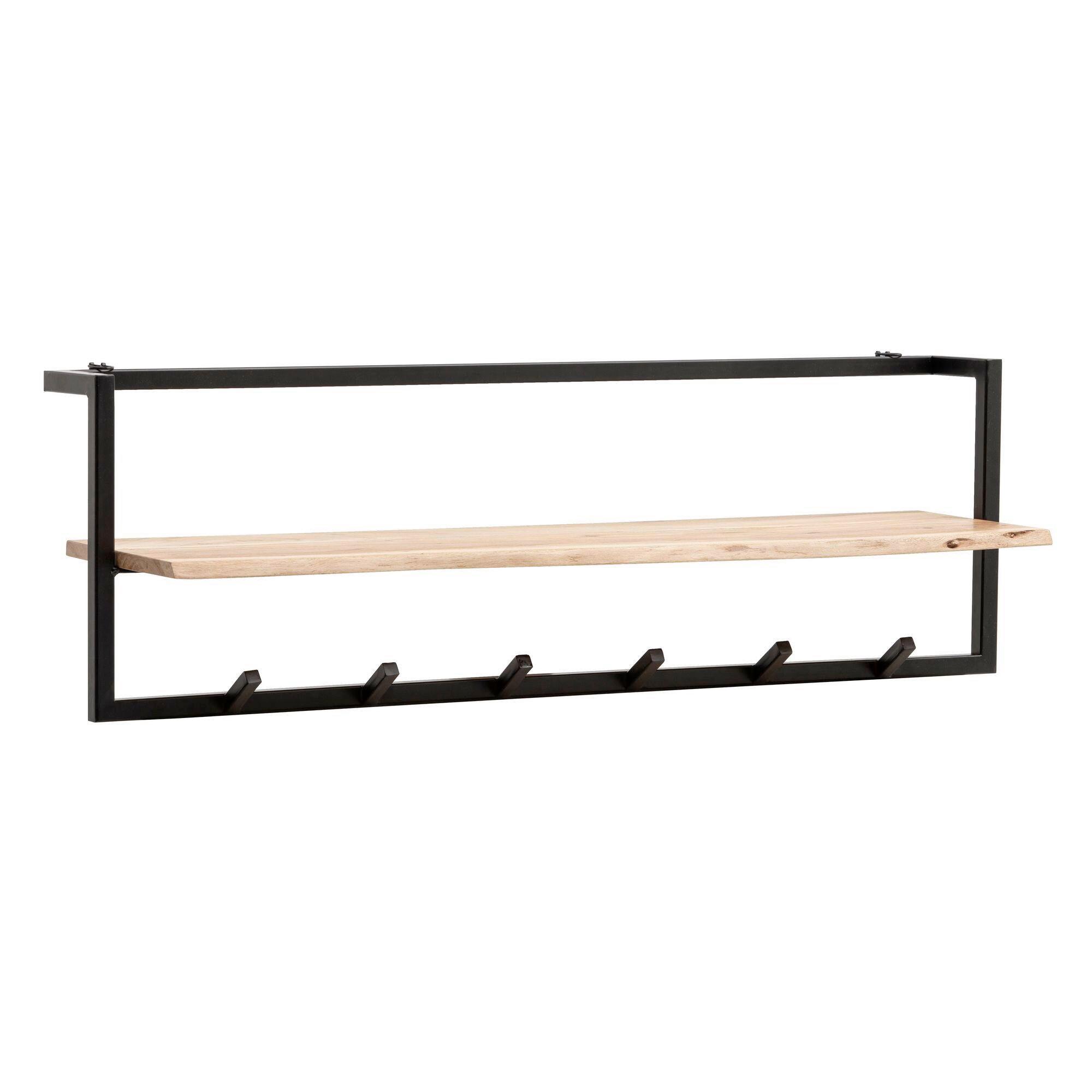 Wandspiegel Akazie/Schwarz - Akaziefarben, Design, Holz (100/32/25cm) - Livetastic
