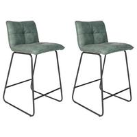 Barhocker-Set Jeremy 2er-Set ca. 44x87 cm Grün - Schwarz/Mintgrün, KONVENTIONELL, Textil/Metall (44/87/50cm) - MID.YOU