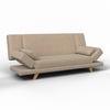 BÄDDSOFFA FUNKY - beige/lerfärgad, Modern, trä/textil (183/73/79cm) - Bessagi Home