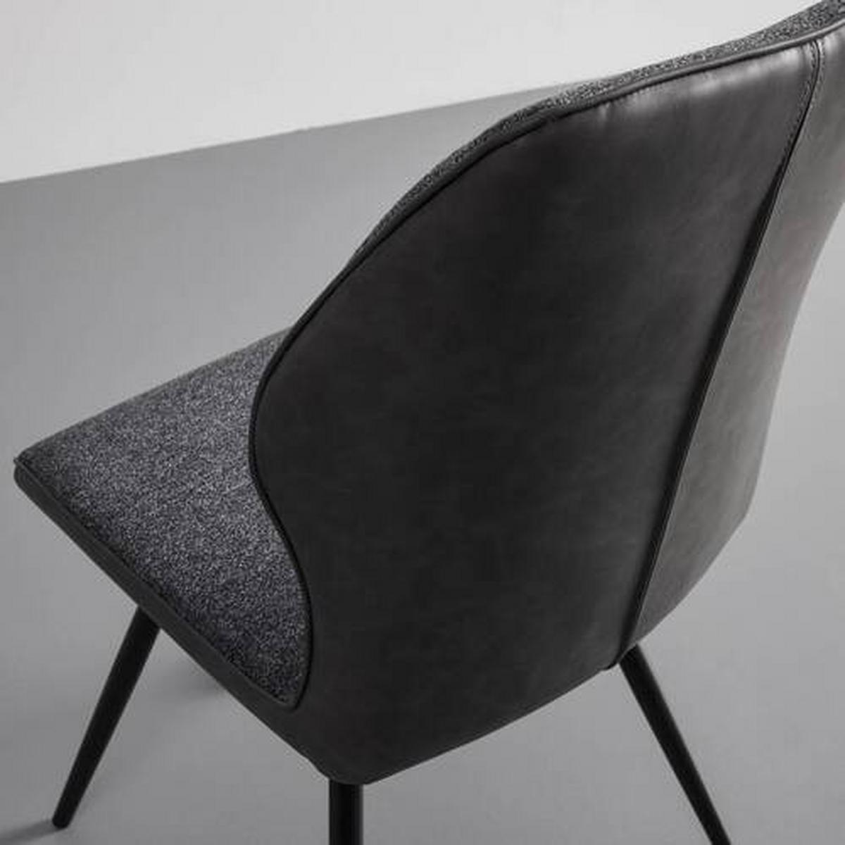 KRZESŁO EVA - ciemnoszary/czarny, Modern, metal/drewno (49/91/59cm) - Bessagi Home