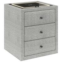 Noćni Ormarić Brisbane Ii - sivo-bijela/crna, Trend, staklo/drvni materijal (49,5/56,5/46cm) - Premium Living