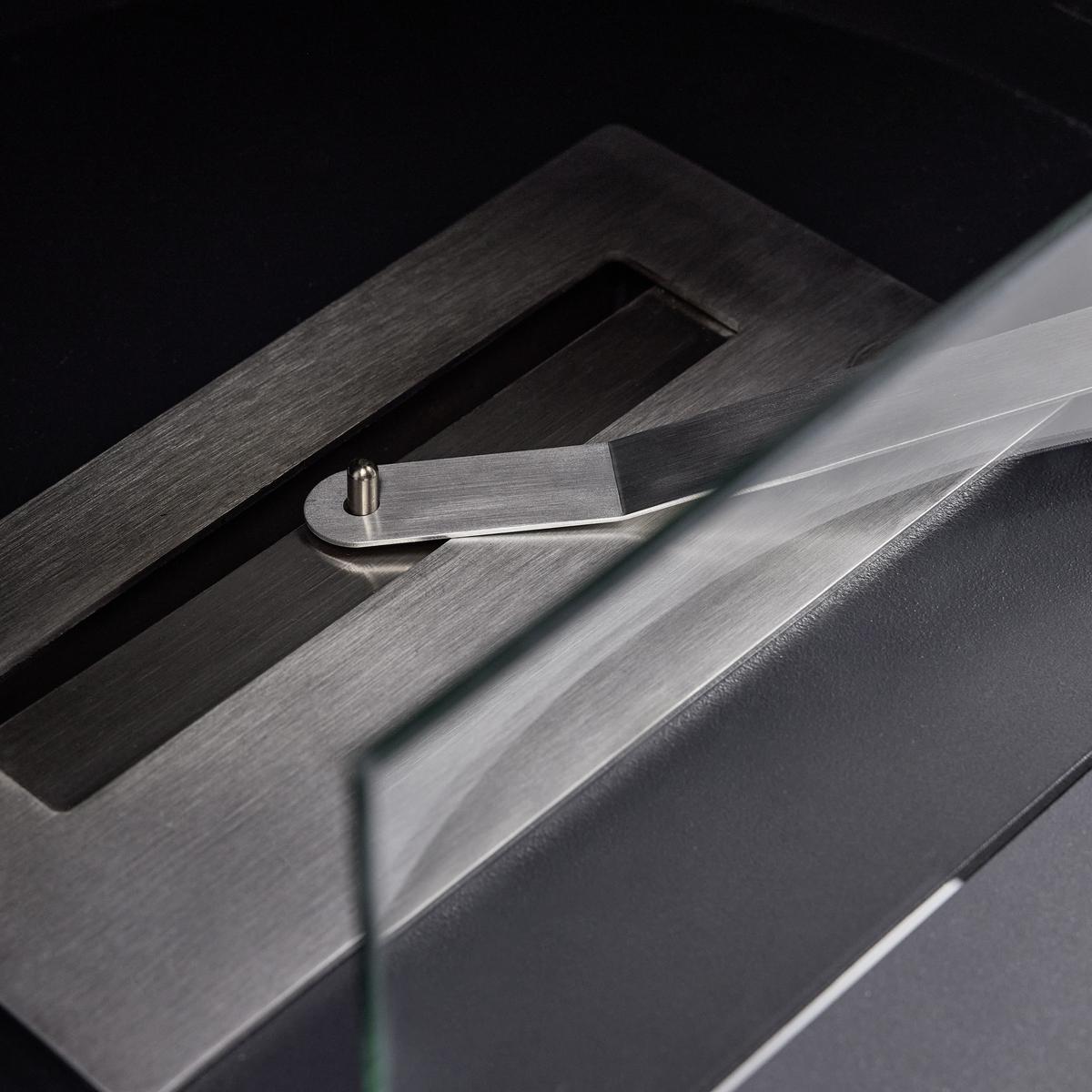 Ethanolkamin Jonas Schwarz Metall/Glas Freistehend - Schwarz, MODERN, Glas/Metall (40/82/40cm) - Bessagi Home