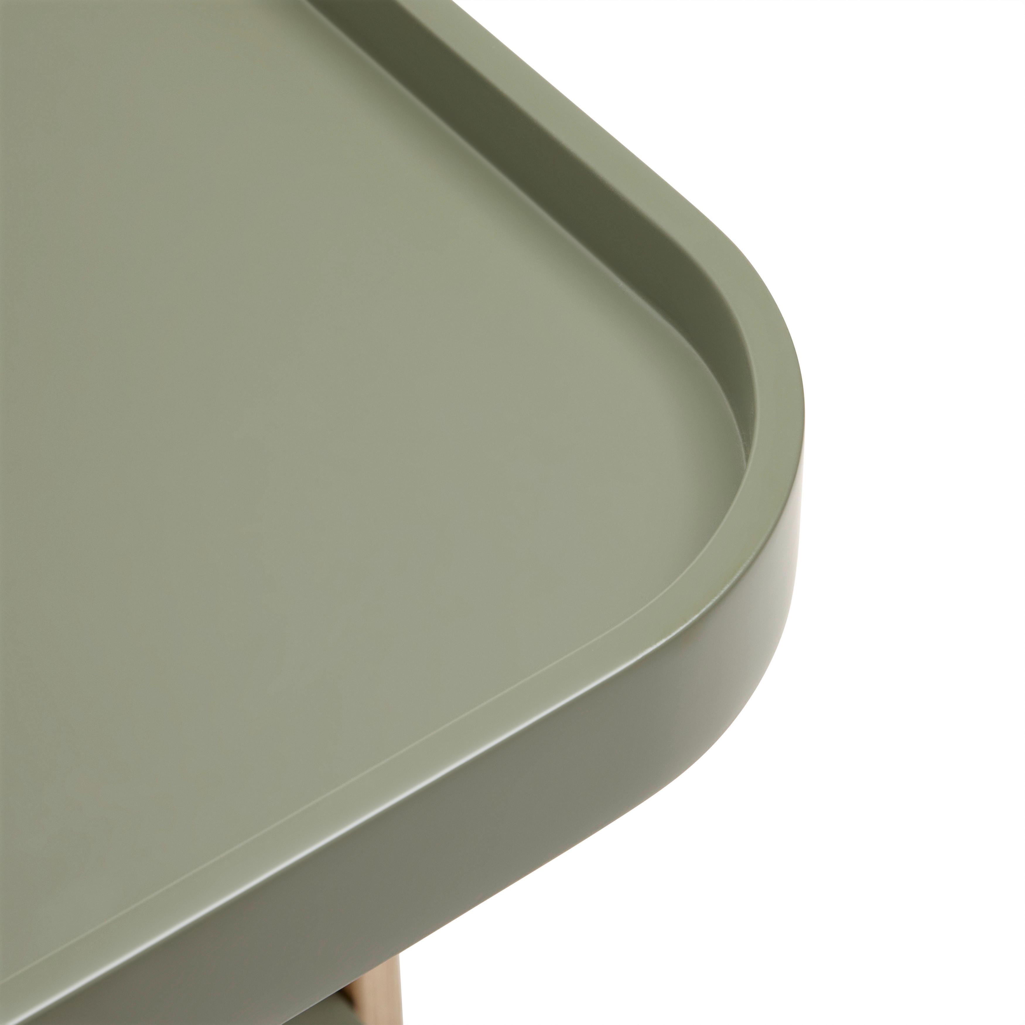 SOFFBORD STRUT - grön/naturfärgad, Modern, trämaterial/trä (50/50/55cm) - Mömax