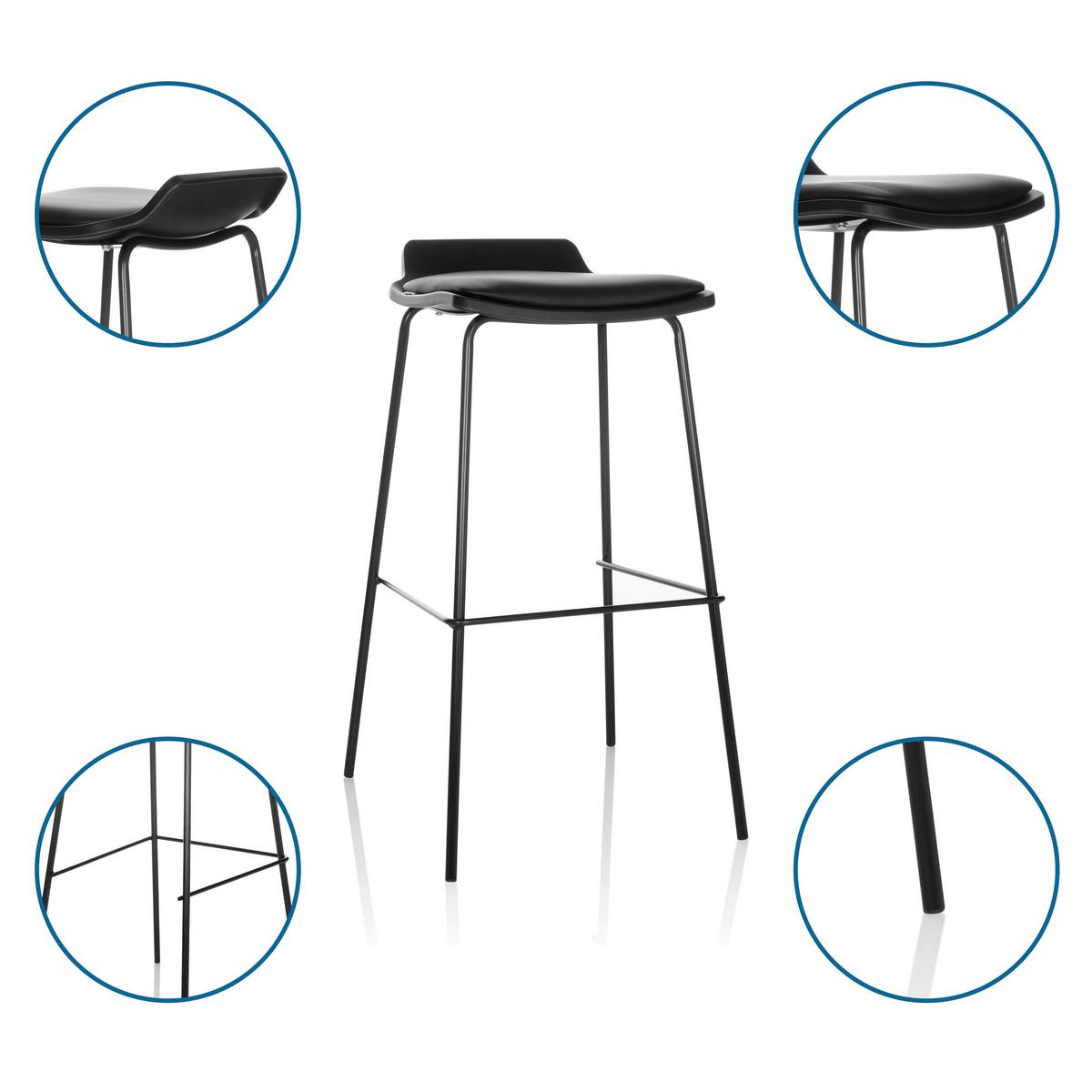 Barski Stol Lonso 10, Črna - črna, Basics, kovina/tekstil (47/82/49cm) - MID.YOU