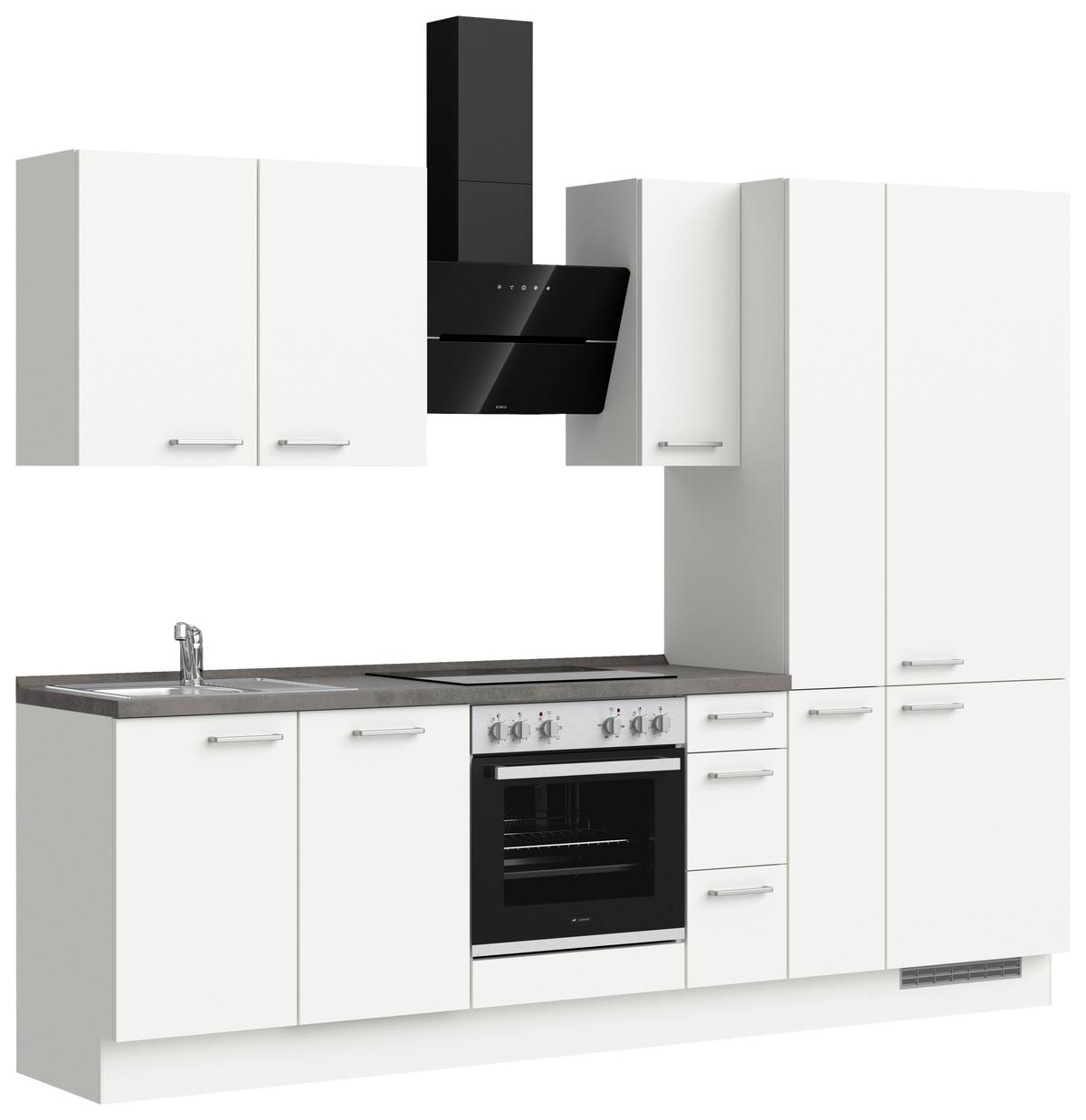 Küchenleerblock Touch High o. Geräte Weiß - Edelstahlfarben/Weiß, MODERN, Holzwerkstoff/Metall (270cm) - Nobilia