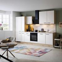 Küchenblock IP1200 o. Geräte Weiß/Eiche - Eichefarben/Schwarz, MODERN, Holzwerkstoff/Metall (310cm) - Impuls