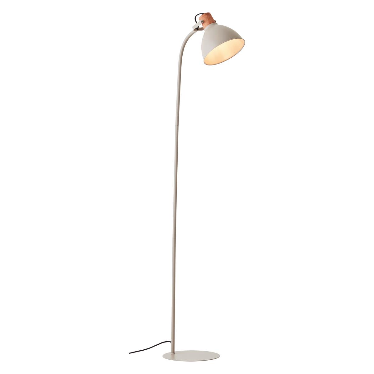 Stehleuchte Erena Taupe max. 40 Watt - Taupe, Basics, Holz/Metall (35/150cm) - Brilliant