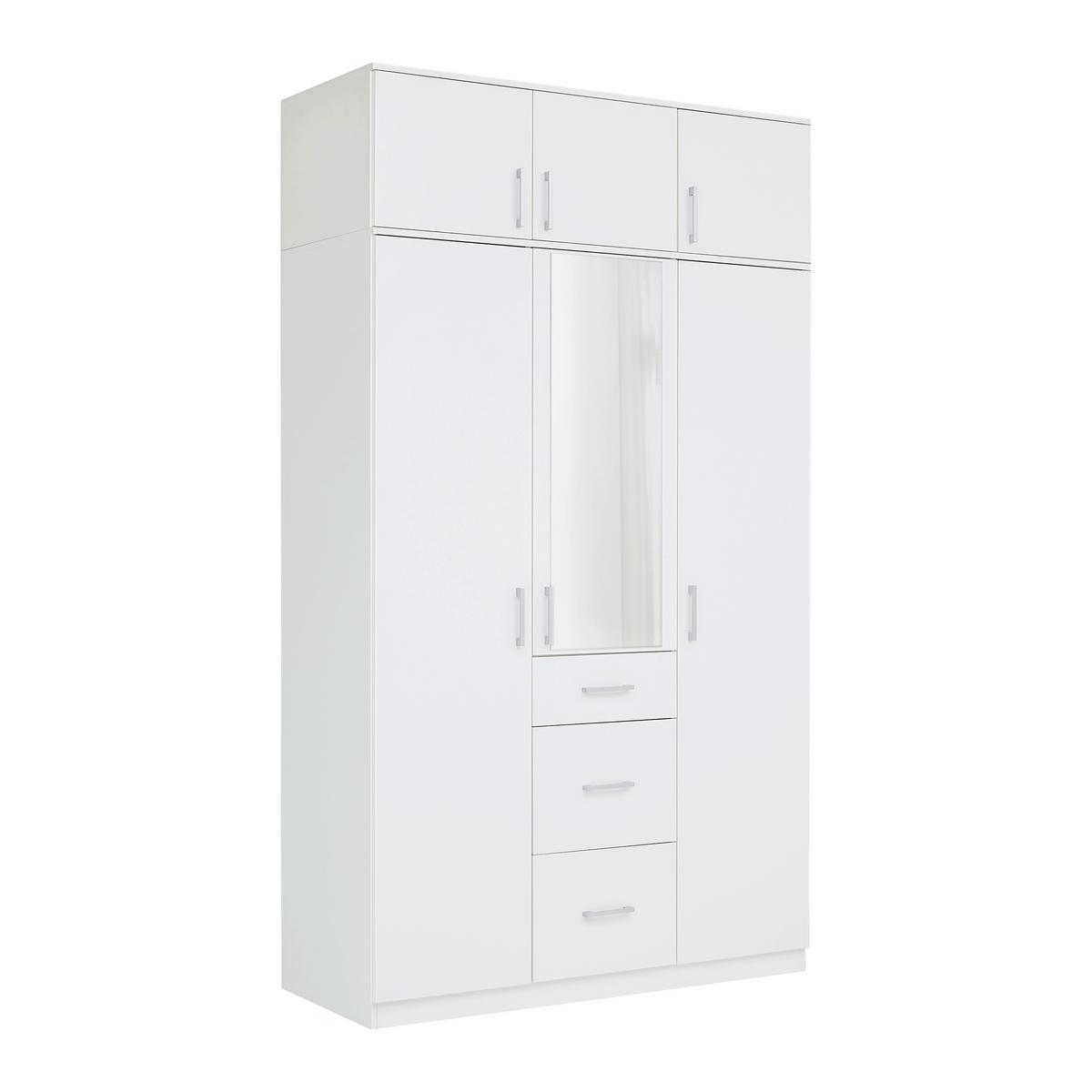 Aufsatzschrank Lasse 3T Weiß - Weiß/Grau, KONVENTIONELL, Holzwerkstoff/Kunststoff (135/40/55cm) - Mömax