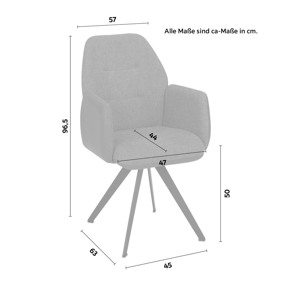 Armlehnstuhl Storm in Grün - Schwarz/Grün, Modern, Textil/Metall (57/96,5/63cm) - Premium Living
