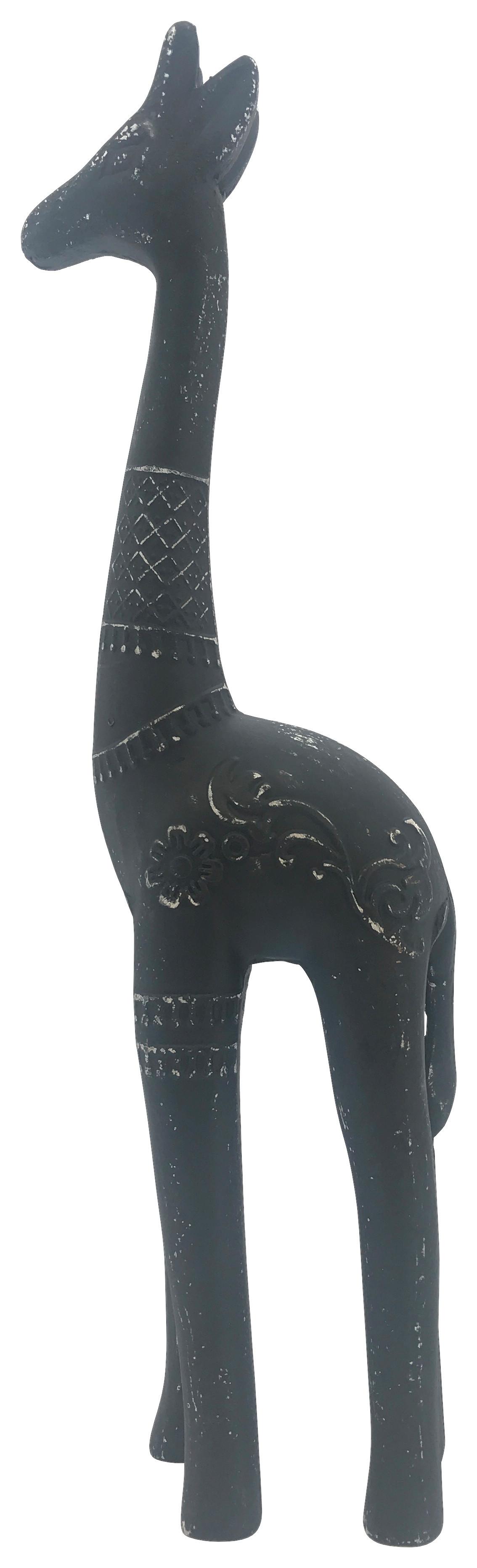 Szobor Giraffe - fekete, Modern, műanyag (10/39,5/6cm)