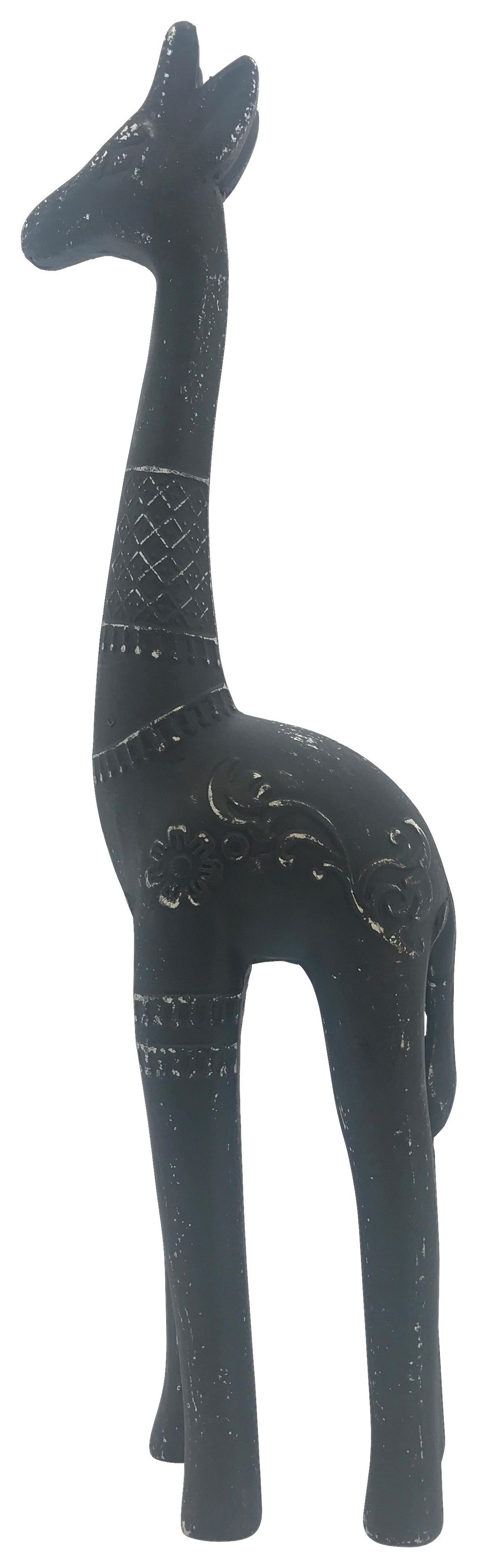 Szobor Giraffe - fekete, Modern, műanyag (10/39,5/6cm)