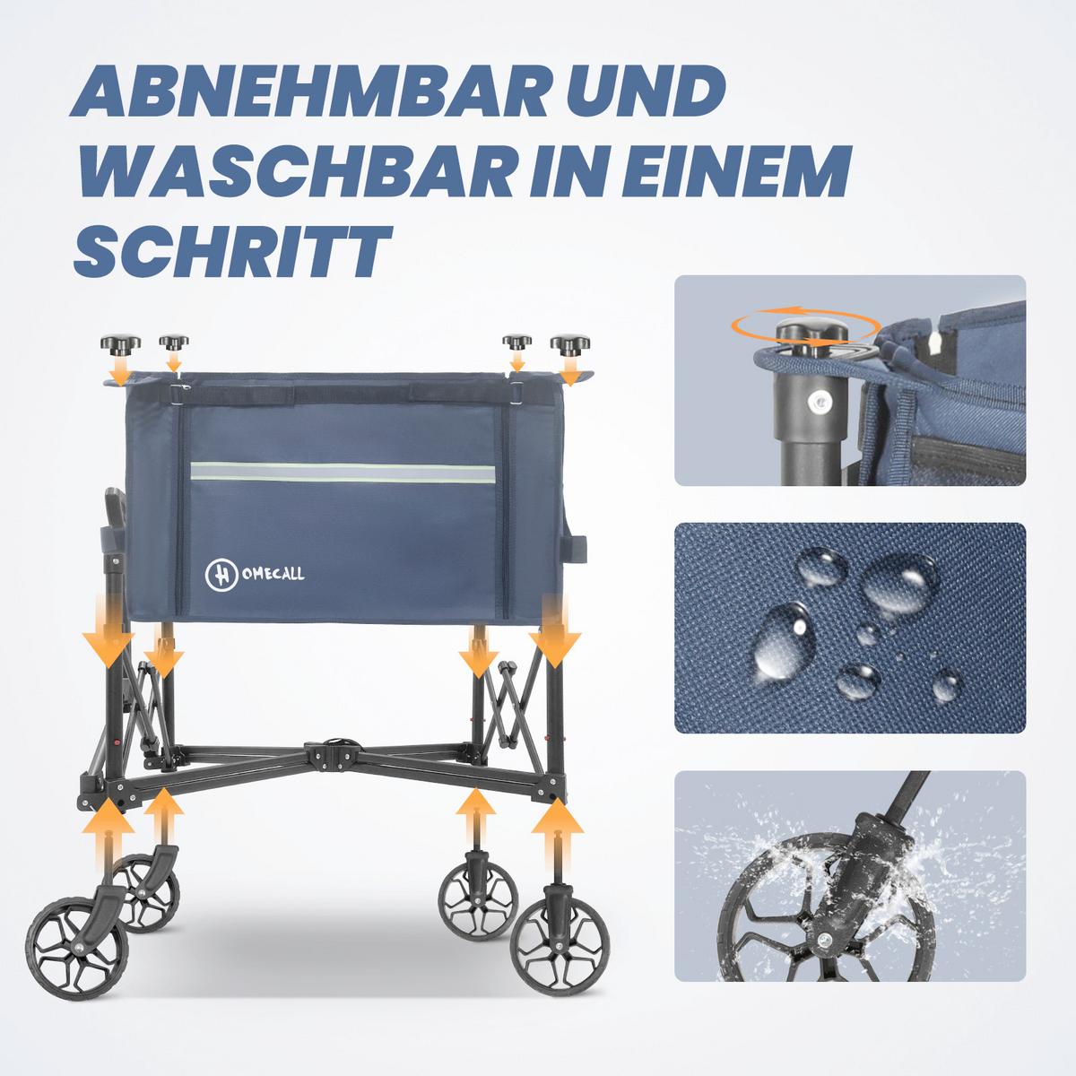 Bollerwagen Blau/Graphitfarben - Blau/Graphitfarben, Basics, Textil/Metall (44/19/31cm) - Modante