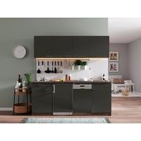 Küchenblock ECONOMY 195 Grau/Eiche B: ca. 195 cm - Eichefarben/Grau, Basics, Holzwerkstoff (195cm) - Respekta