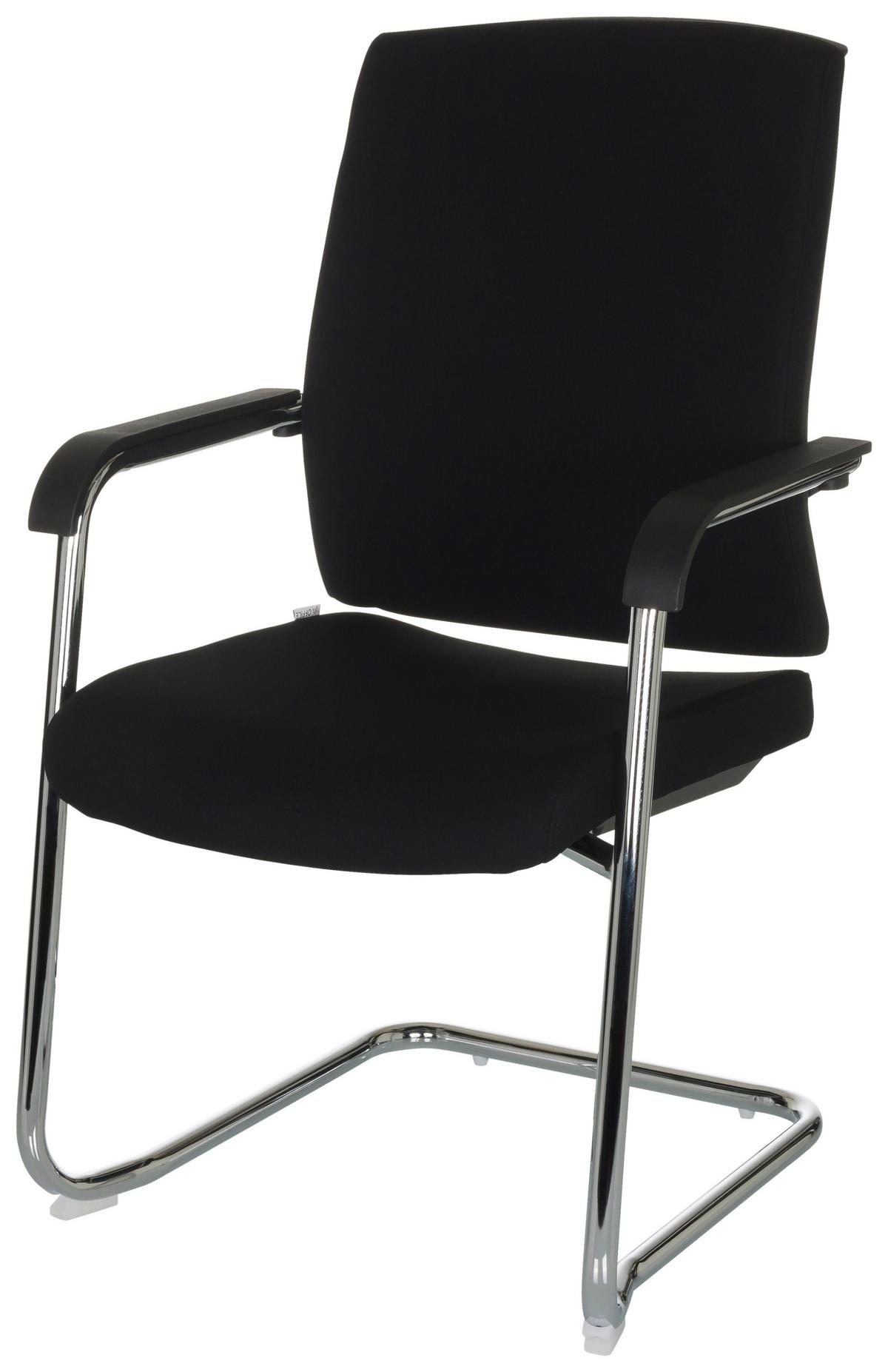 Konferenčni Stol Levia Vp, Črna - srebrne barve/črna, Basics, kovina/tekstil (59/96/61cm) - MID.YOU
