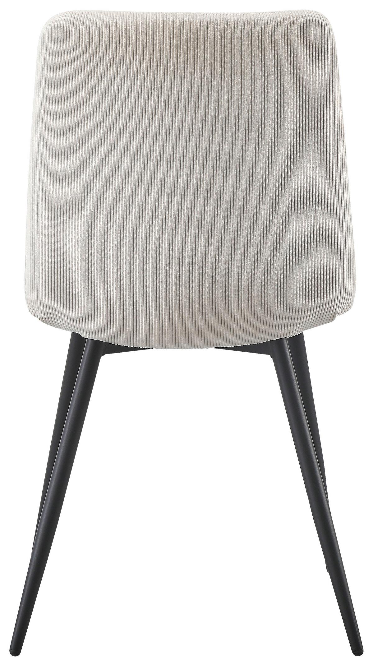 Stol Basti, Bela, Žamet - črna/bež, Moderno, kovina/tekstil (57/86/45cm)