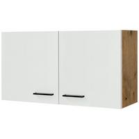 Kuhinjska Zgornja Omarica Avila, Magnolija, Barva Hrasta - magnolija/črna, Konvencionalno, kovina/leseni material (100/54,8/32cm) - FlexWell