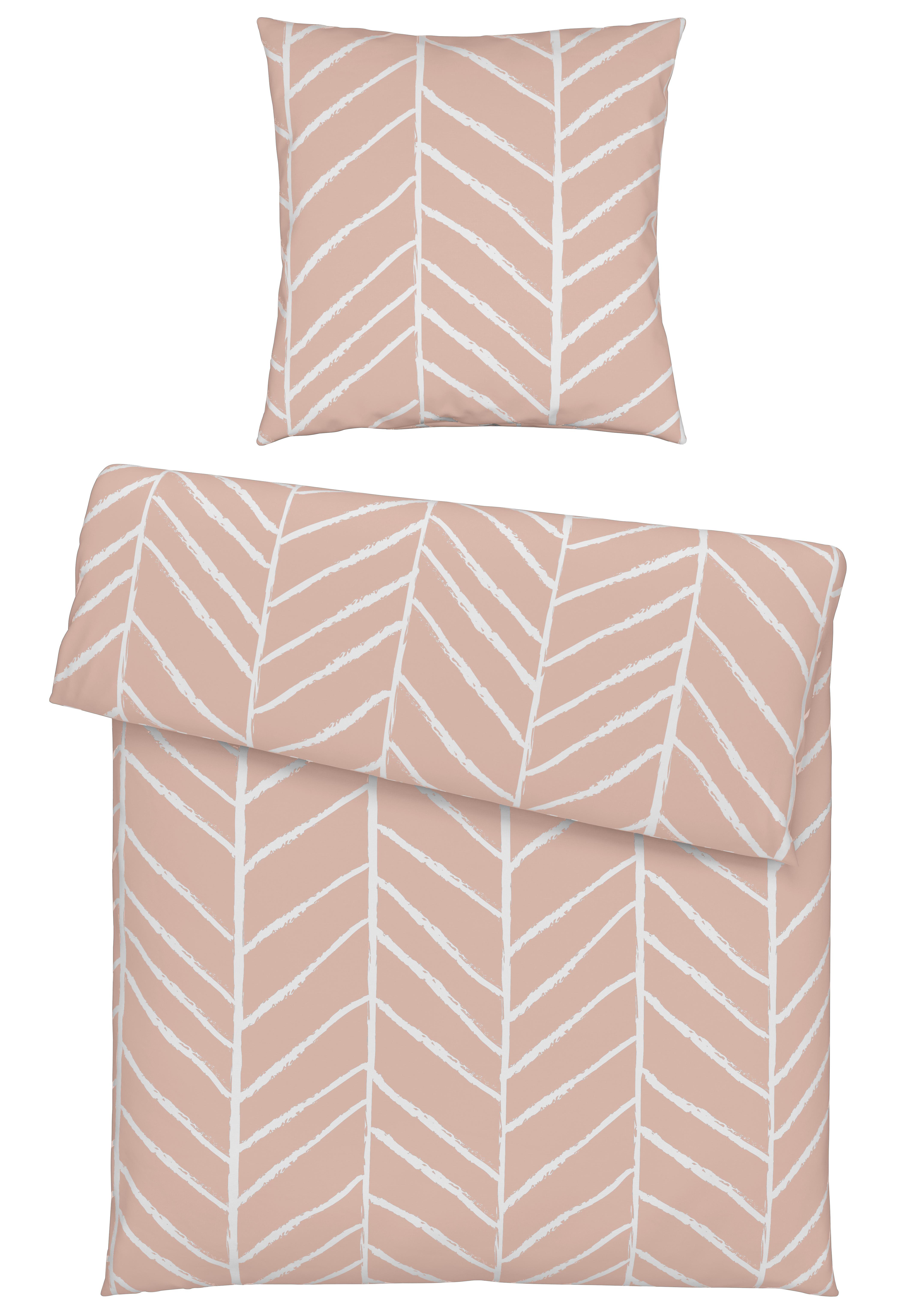 Bettwäsche Marble in Rosa ca. 135x200cm - Rosa, KONVENTIONELL, Textil (135/200cm) - Modern Living