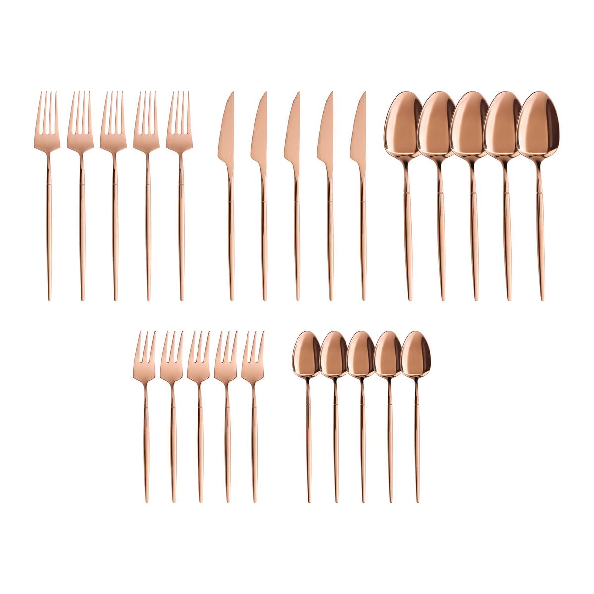 Evőeszközkészlet Elegance - rézszínű, Konventionell, fém - Mömax