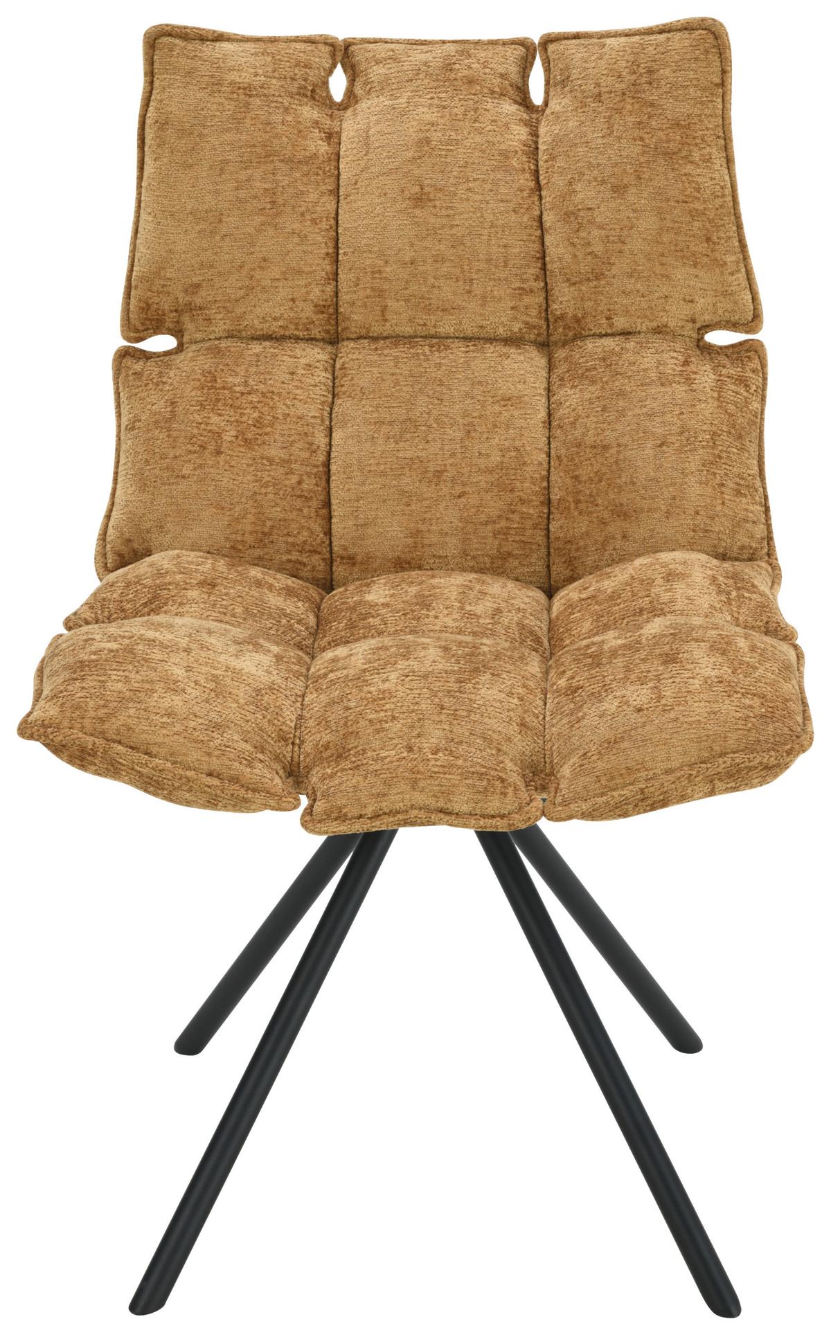 Stuhl Carla Goldfarben - Goldfarben/Schwarz, Trend, Holz/Textil (57/86/66cm) - Mömax