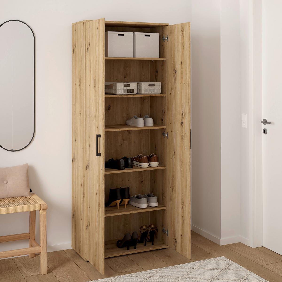 Mehrzweckschrank Bobby I Eiche Artisan - Eiche Artisan, KONVENTIONELL, Holzwerkstoff (70/179/34cm) - Mömax