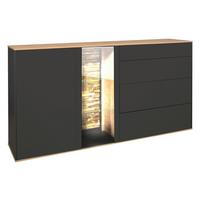Sideboard Halvar Anthrazit/Eiche Artisan - Anthrazit/Eiche Artisan, MODERN, Glas/Holz (169/96/42cm) - Premium Living