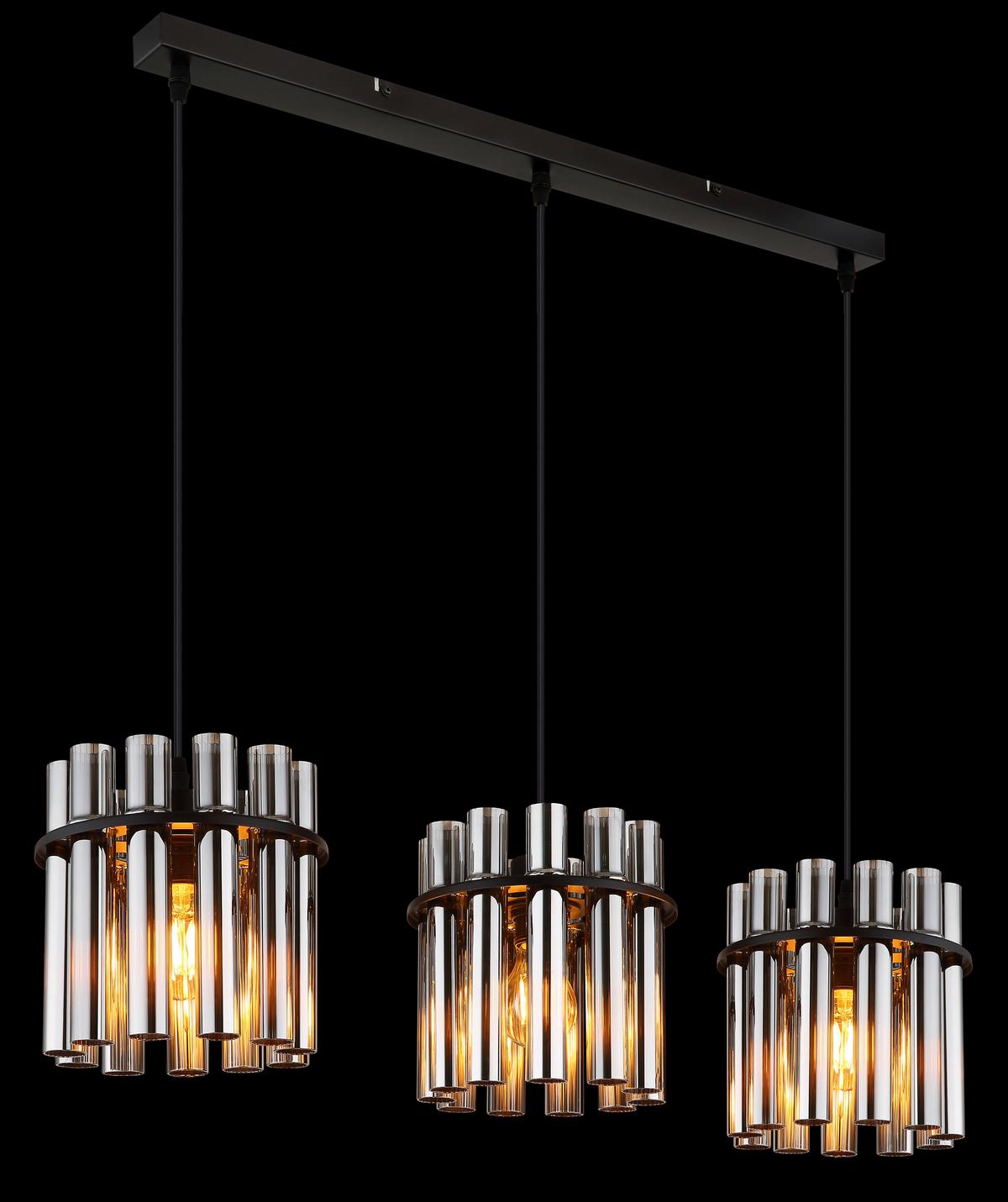 Viseća Svjetiljka Gorley Ii - siva/crna, Design, staklo/metal (80/20/120cm) - Globo