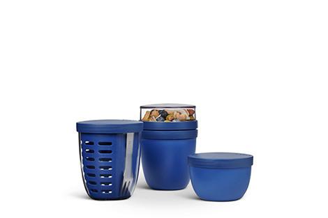 ZESTAW LUNCHOWY 107656010100 - niebieski, Konventionell, tworzywo sztuczne (21,4/10,6/19,8cm) - Mepal