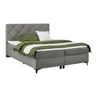 Boxbett Wind Dunkelgrau ca. 160x200cm - Dunkelgrau/Schwarz, KONVENTIONELL, Textil/Metall (160/200cm) - Mömax