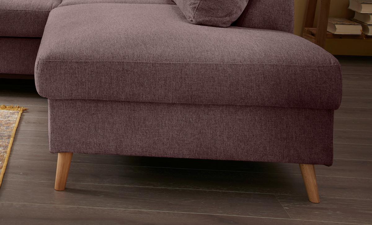 Wohnlandschaft Valentina Bordeaux Struktur - Bordeaux/Naturfarben, KONVENTIONELL, Holz/Textil (230/200cm) - P & B