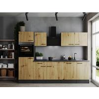 Kuhinjski Blok Z Aparati Oliver, 280cm - črna/siva, Design, kovina/leseni material (280cm) - Respekta