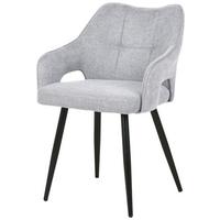 KRZESŁO Z PODŁOKIETNIKAMI OLBIA - jasnoszary/czarny, Modern, metal/drewno (60,5/81,5/55,5cm) - MID.YOU