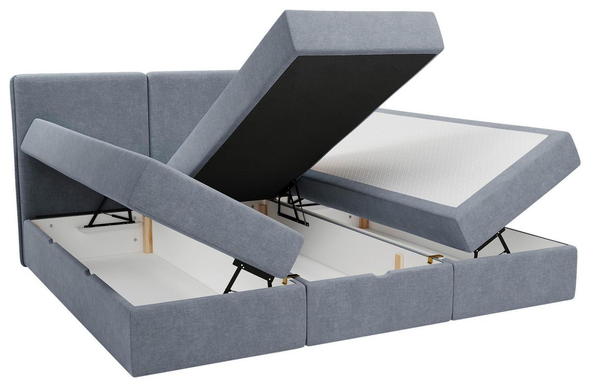 Familienbett Domino Combo Blau ca. 270x200 cm - Blau/Schwarz, MODERN, Holz/Holzwerkstoff (270/200cm) - MID.YOU