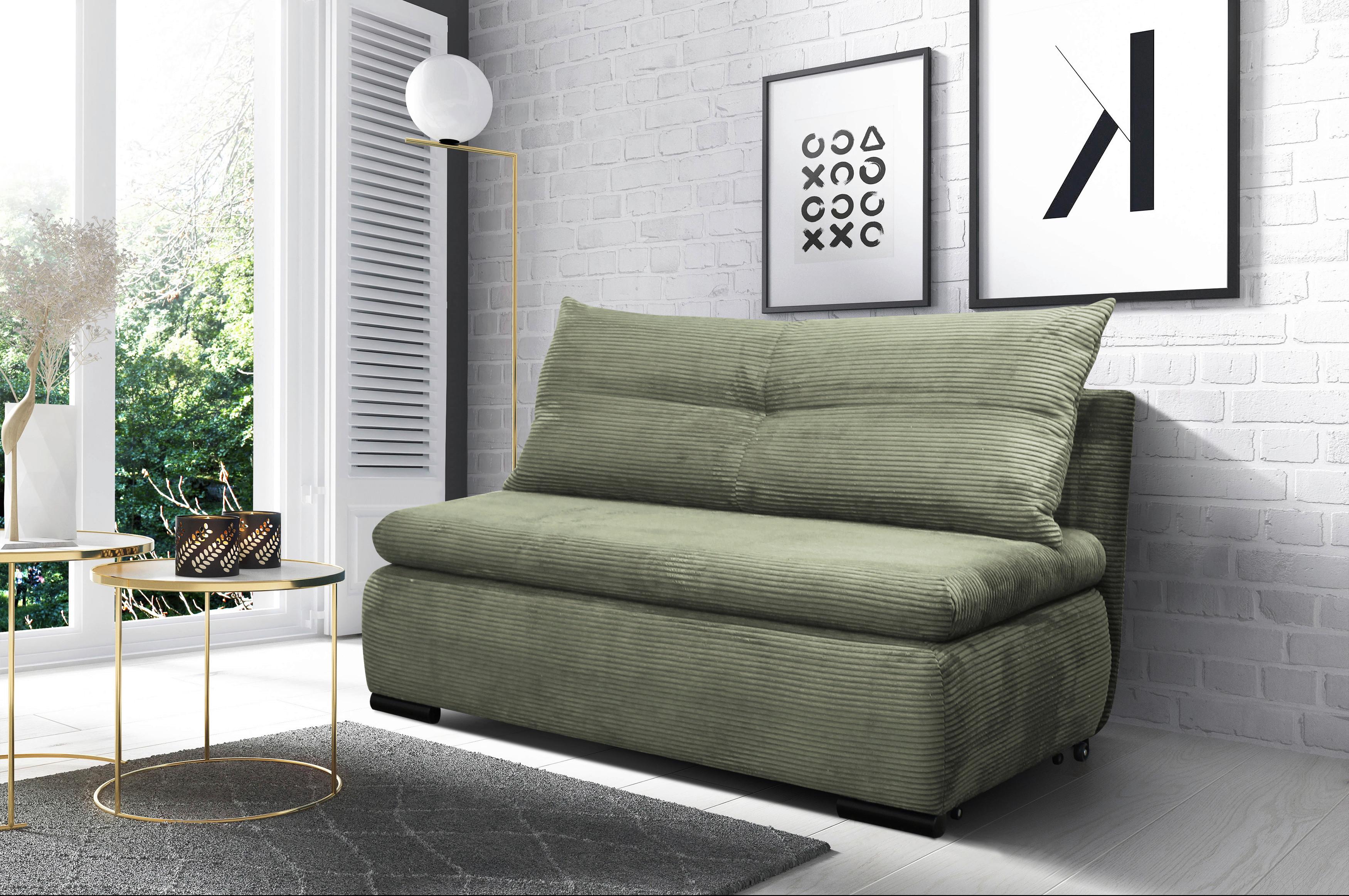 Kanapéágy Jolie - fekete/zöld, Modern, műanyag/textil (150/92/85cm) - Mömax