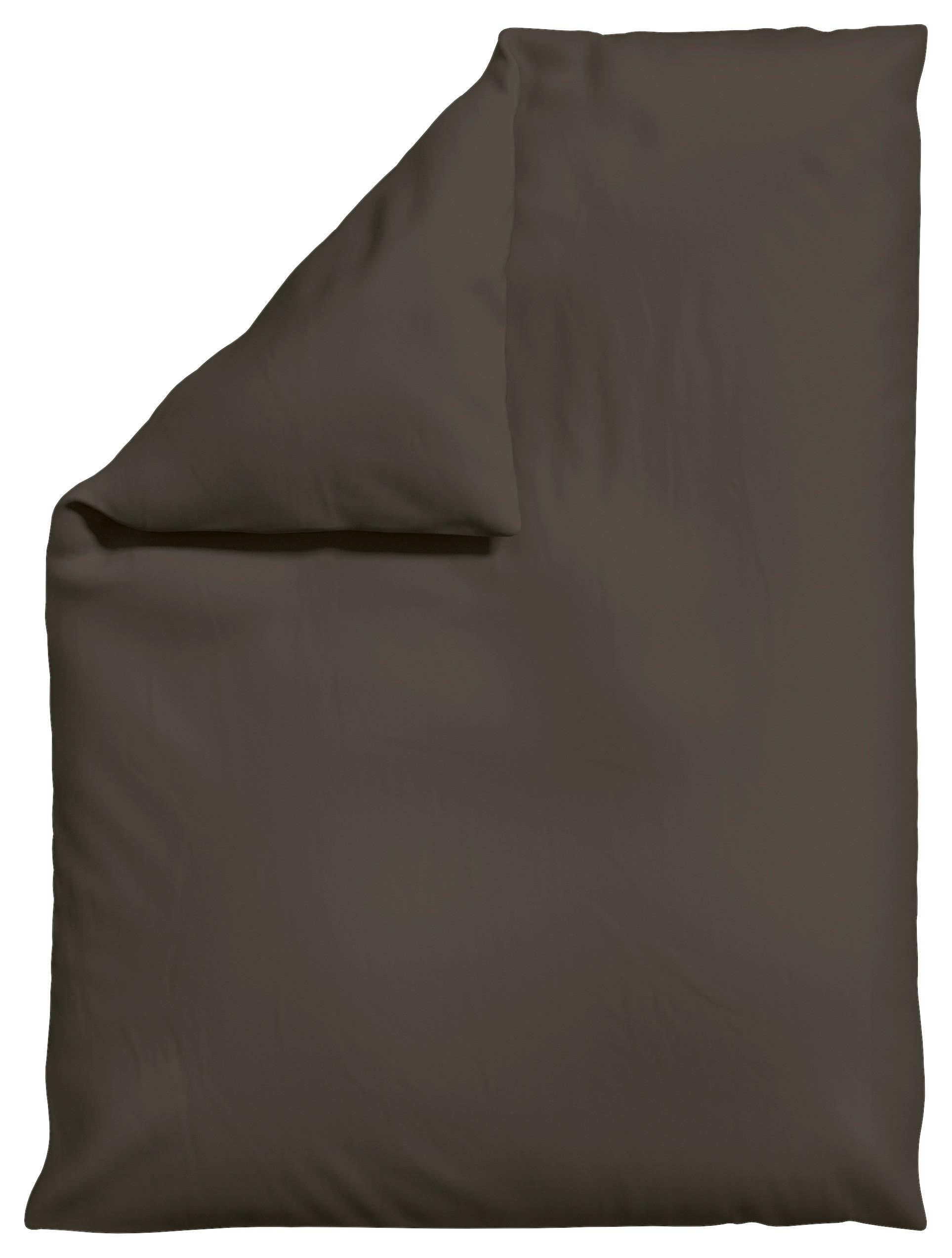 Bettdeckenbezug Woven Satin Dunkelbrau ca. 155x220cm - Dunkelbraun, Basics, Textil (155/220cm) - Schlafgut