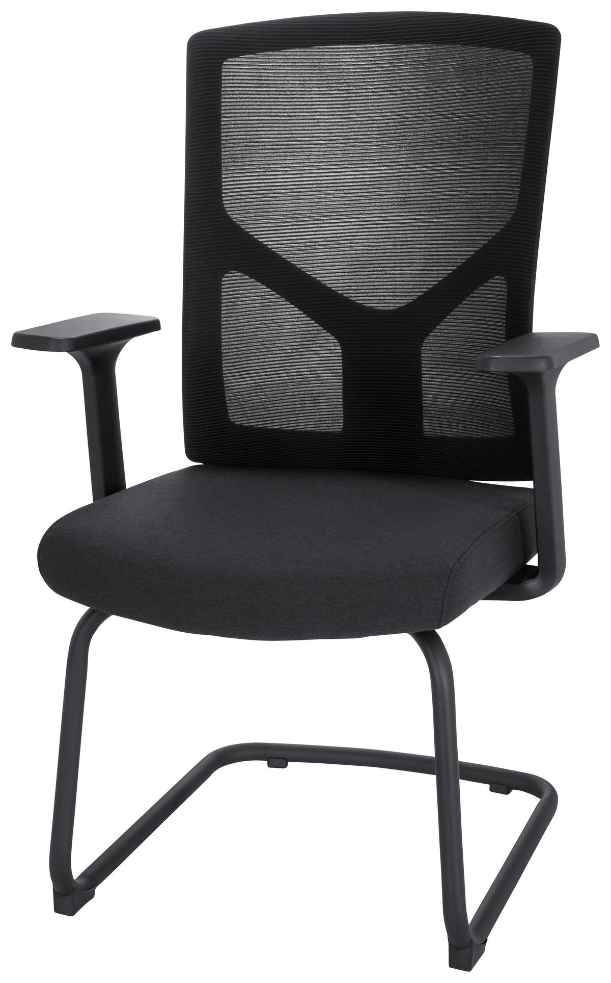 Konferenčni Stol Breton V B, Črna - črna, Moderno, kovina/umetna masa (62/107/63cm) - MID.YOU