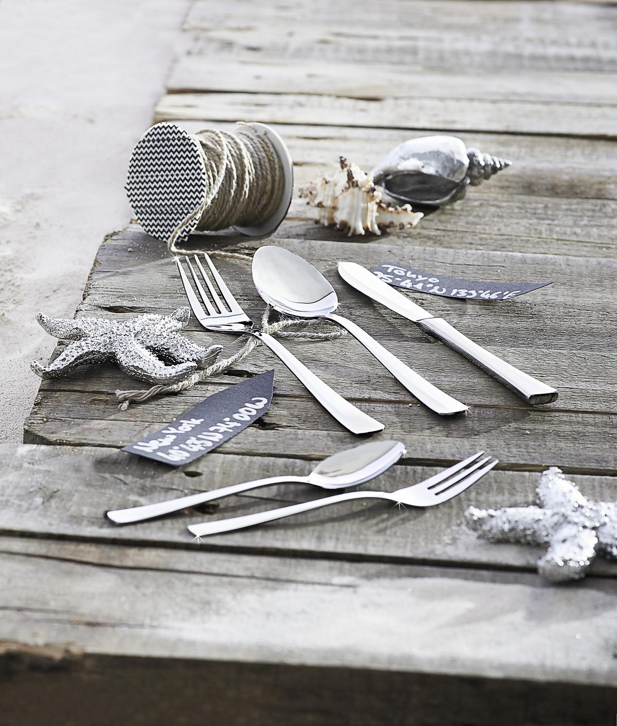 ZESTAW SZTUĆCÓW 040-250 - kolor chromowy, Basics, metal (37,5/3,5/24cm) - Justinus