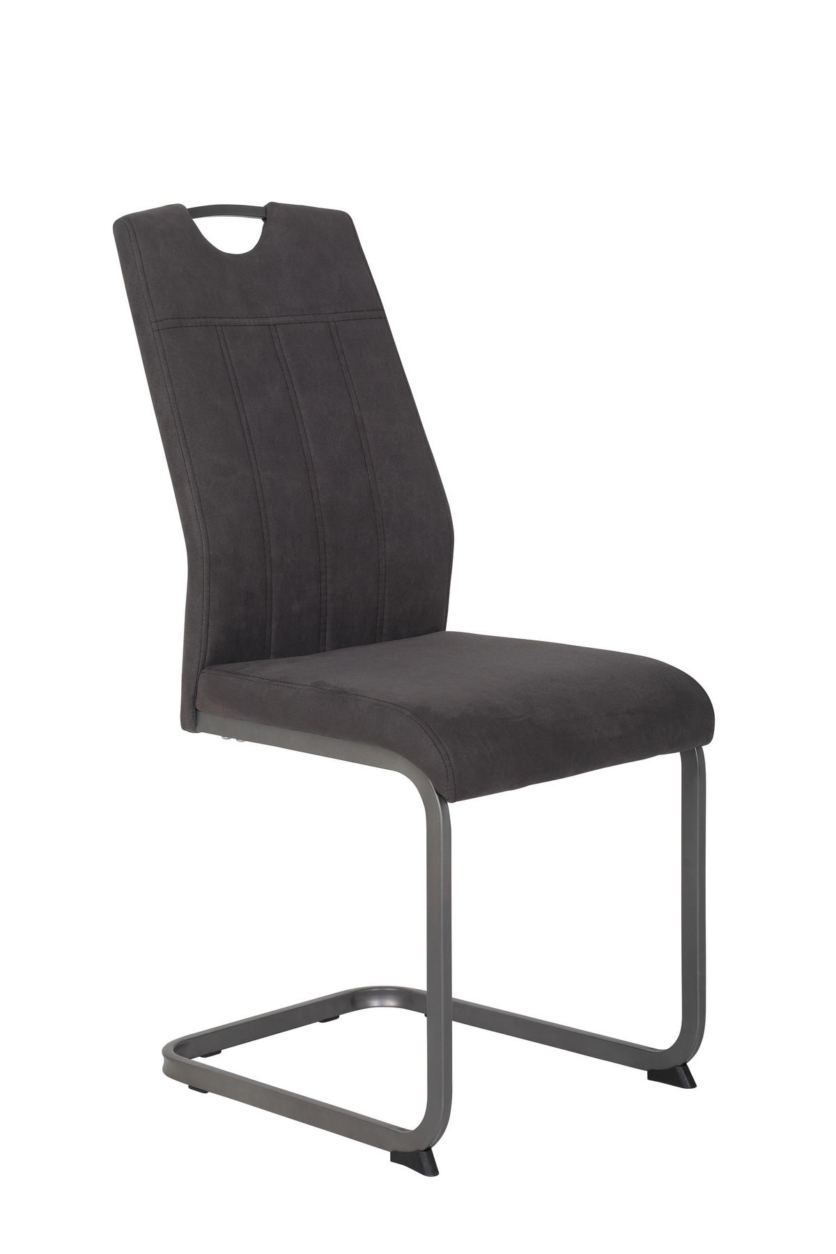 SCHWINGSTUHL-SET CHRISTINA II S 4ER-SET - Anthrazit/Grau, MODERN, Textil/Metall (44/61/98cm) - MID.YOU