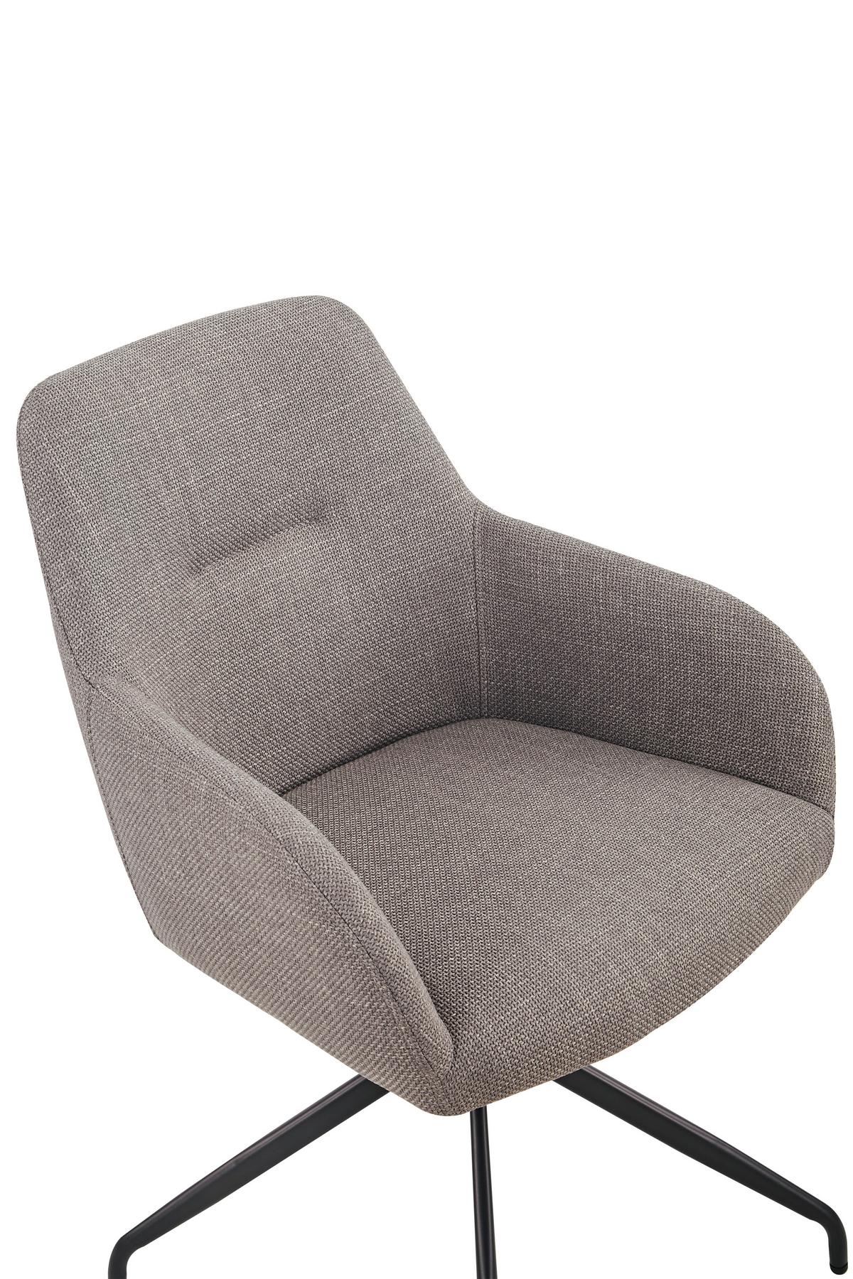 ARMLEHNSTUHL-SET TRIEST S 2ER-SET - Schlammfarben/Schwarz, MODERN, Textil/Metall (56/83/60cm) - MID.YOU