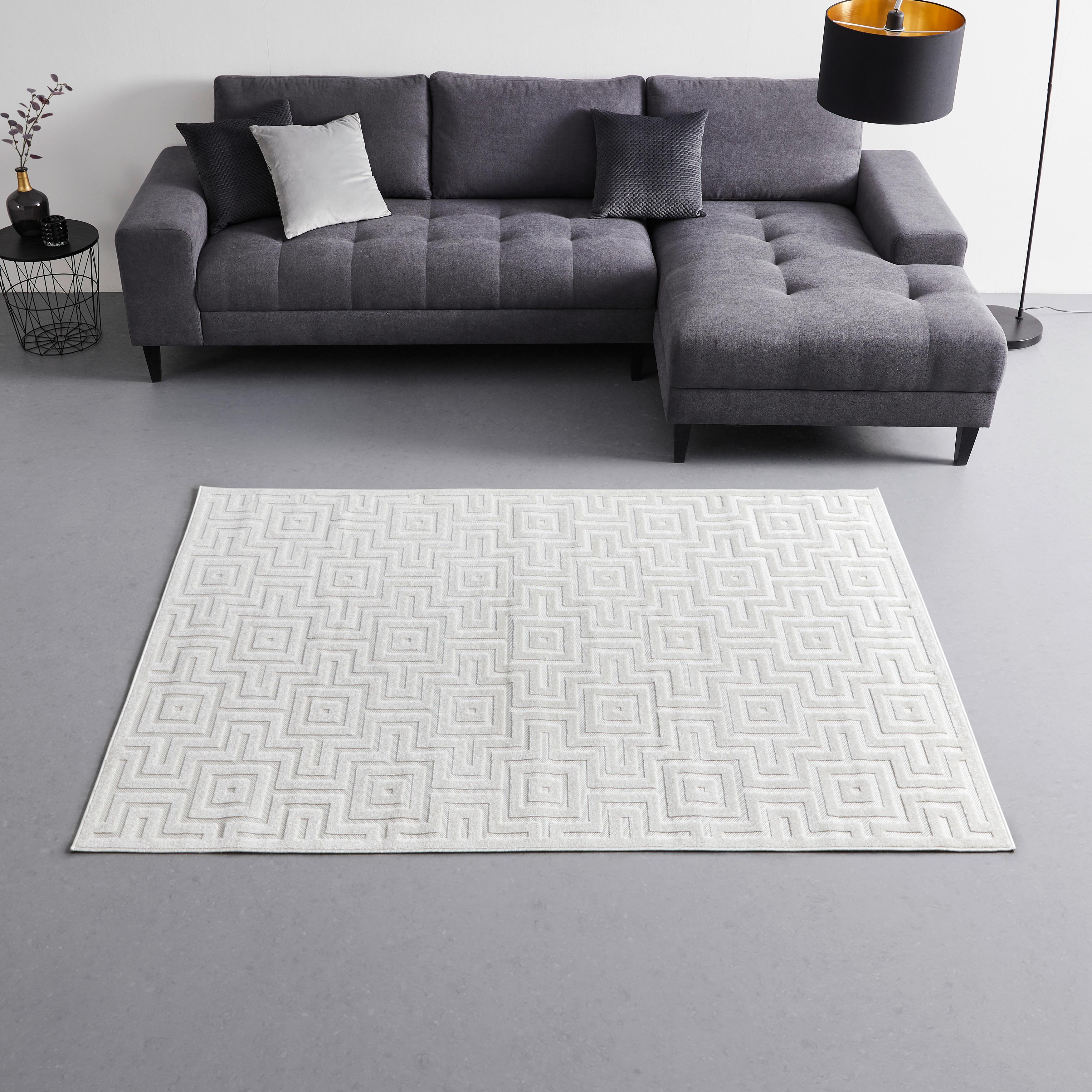 Webteppich Solar in Beige ca. 120x170cm - Beige, MODERN (120/170cm) - Modern Living