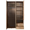 ARMOIRE À VÊTEMENTS LEON - noir/chêne artisan, KONVENTIONELL, matériau en bois/matière synthétique (128/206/54cm) - Mömax